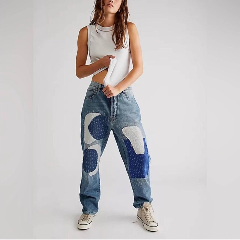 Free People x Sandrine Rose patchwork Jean pants 27
NWT